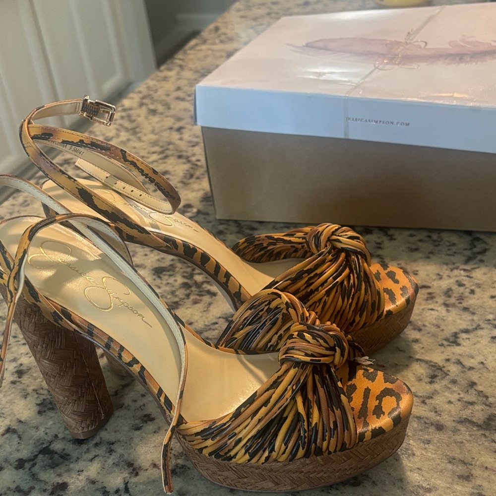 Jessica Simpson Animal Print Platform Sandals